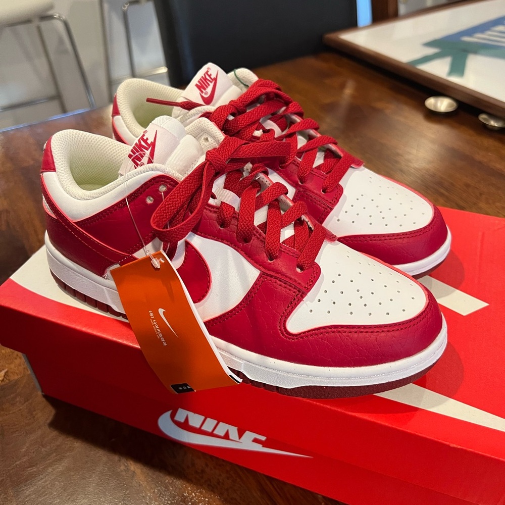 Women’s Nike Dunk Low Next Nature - Gym Red & White 7.5